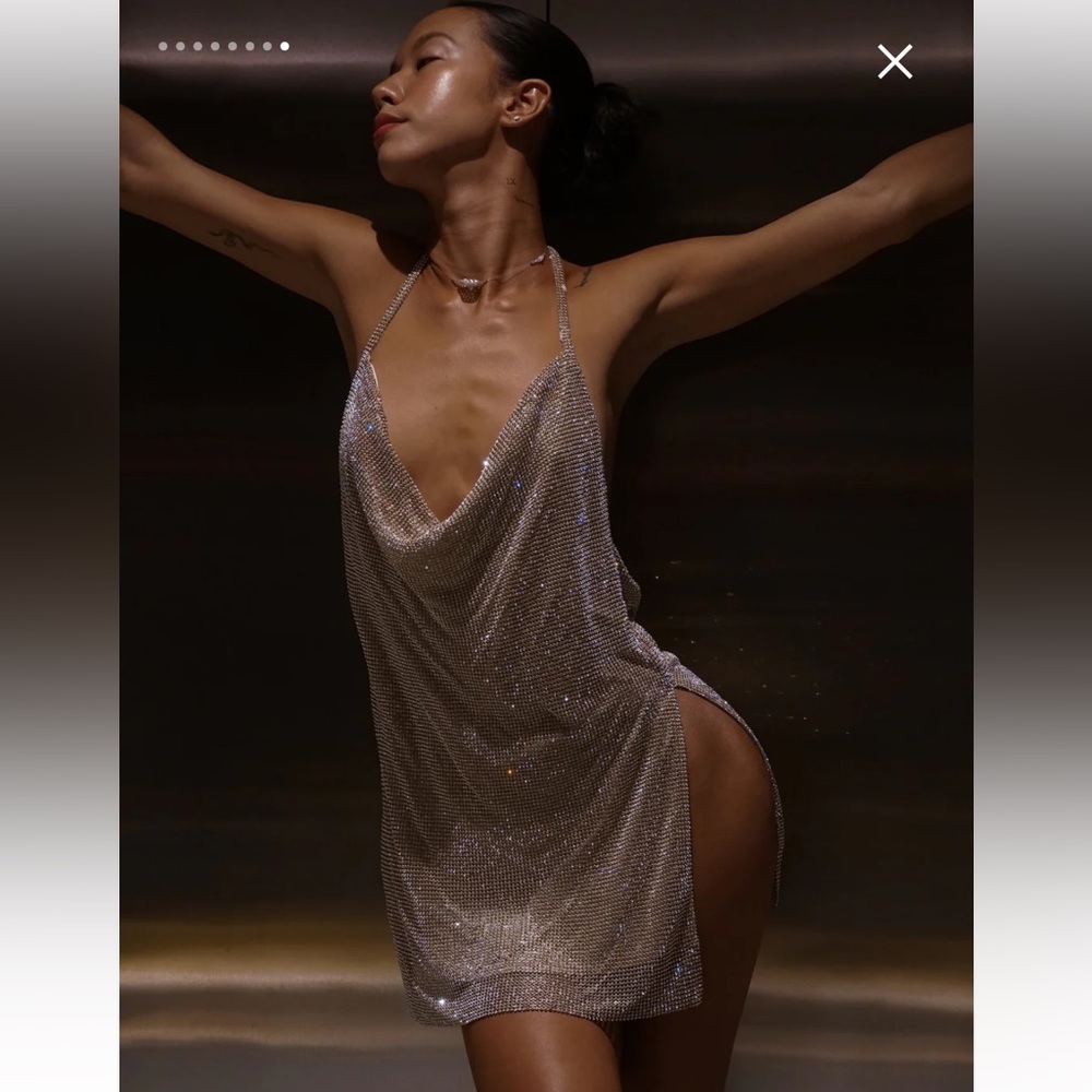 Yellow Gold Meshki Mini Dress